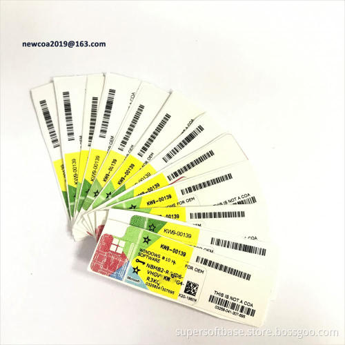 Windows 10 pro coa sticker key genuine license 100% online activation